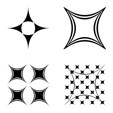 Özet _ 4star2 Düz Simge Seti Beyaz Arkaplanda İzole Edildi