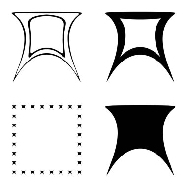 Soyut _ trapez Düz Simge Seti Beyaz Arkaplanda İzole Edildi