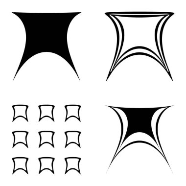 Soyut _ trapez Düz Simge Seti Beyaz Arkaplanda İzole Edildi