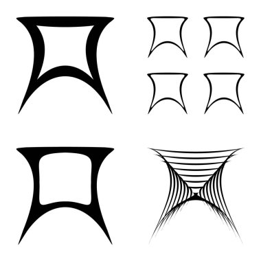 Soyut _ trapez Düz Simge Seti Beyaz Arkaplanda İzole Edildi