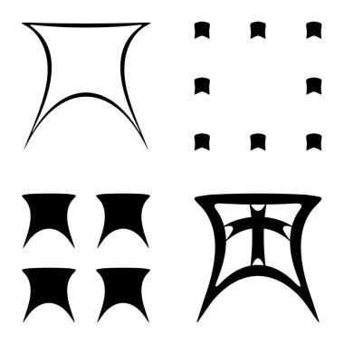 Soyut _ trapez Düz Simge Seti Beyaz Arkaplanda İzole Edildi