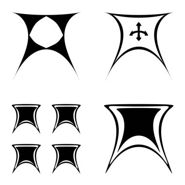 Soyut _ trapez Düz Simge Seti Beyaz Arkaplanda İzole Edildi