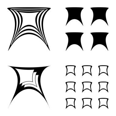 Soyut _ trapez Düz Simge Seti Beyaz Arkaplanda İzole Edildi