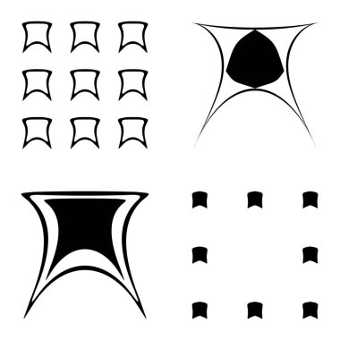 Soyut _ trapez Düz Simge Seti Beyaz Arkaplanda İzole Edildi