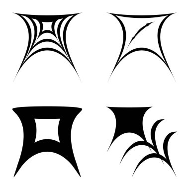 Soyut _ trapez Düz Simge Seti Beyaz Arkaplanda İzole Edildi