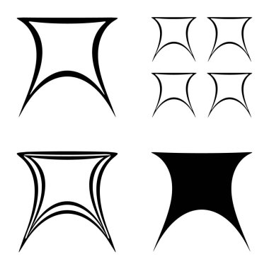 Soyut _ trapez Düz Simge Seti Beyaz Arkaplanda İzole Edildi