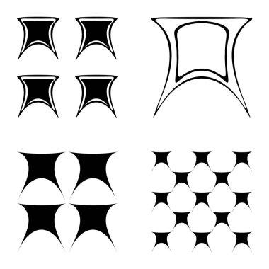 Soyut _ trapez Düz Simge Seti Beyaz Arkaplanda İzole Edildi