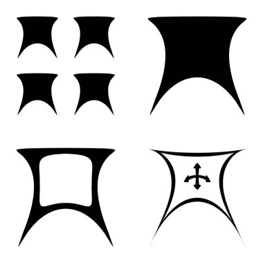 Soyut _ trapez Düz Simge Seti Beyaz Arkaplanda İzole Edildi