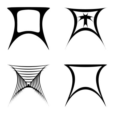 Soyut _ trapez Düz Simge Seti Beyaz Arkaplanda İzole Edildi