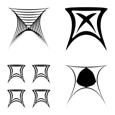 Soyut _ trapez Düz Simge Seti Beyaz Arkaplanda İzole Edildi