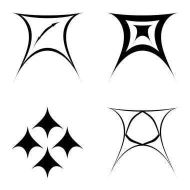 Soyut _ trapez Düz Simge Seti Beyaz Arkaplanda İzole Edildi