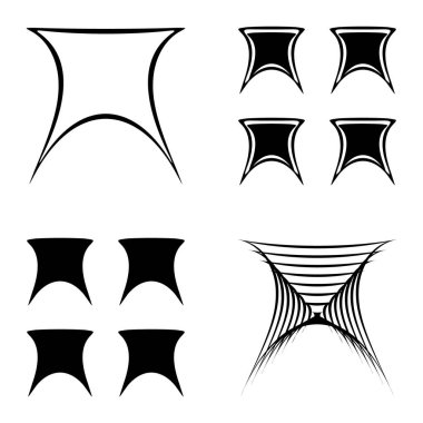 Soyut _ trapez Düz Simge Seti Beyaz Arkaplanda İzole Edildi