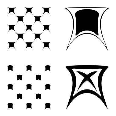 Soyut _ trapez Düz Simge Seti Beyaz Arkaplanda İzole Edildi