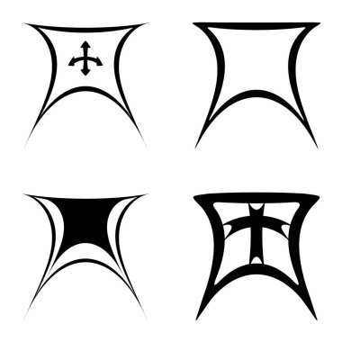 Soyut _ trapez Düz Simge Seti Beyaz Arkaplanda İzole Edildi