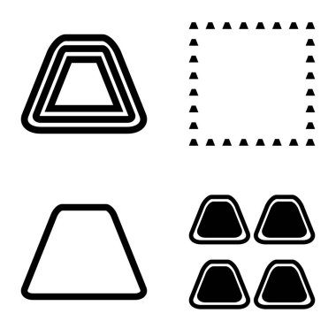 Soyut _ trapeze2 Düz Simge Seti Beyaz Arkaplanda İzole Edildi