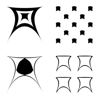 Soyut _ trapez Düz Simge Seti Beyaz Arkaplanda İzole Edildi