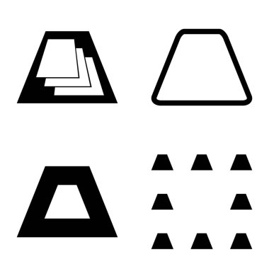 Soyut _ trapeze2 Düz Simge Seti Beyaz Arkaplanda İzole Edildi