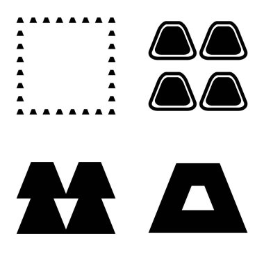 Soyut _ trapeze2 Düz Simge Seti Beyaz Arkaplanda İzole Edildi