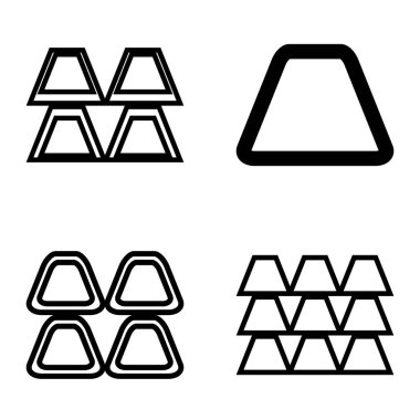 Soyut _ trapeze2 Düz Simge Seti Beyaz Arkaplanda İzole Edildi