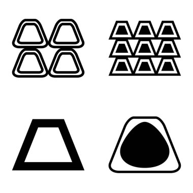 Soyut _ trapeze2 Düz Simge Seti Beyaz Arkaplanda İzole Edildi