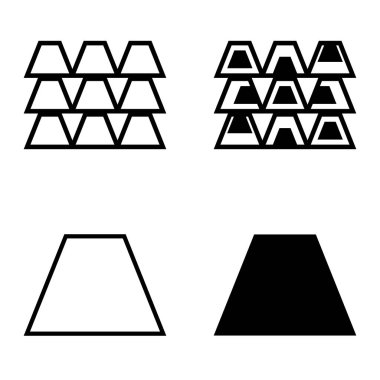 Soyut _ trapeze2 Düz Simge Seti Beyaz Arkaplanda İzole Edildi