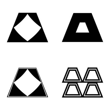 Soyut _ trapeze2 Düz Simge Seti Beyaz Arkaplanda İzole Edildi