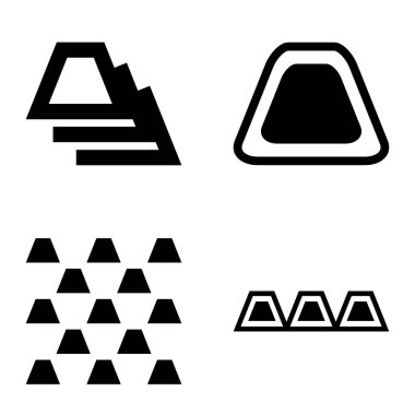 Soyut _ trapeze2 Düz Simge Seti Beyaz Arkaplanda İzole Edildi