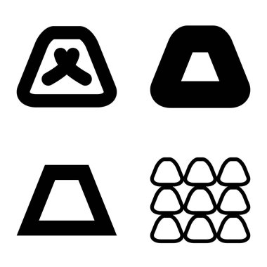 Soyut _ trapeze2 Düz Simge Seti Beyaz Arkaplanda İzole Edildi