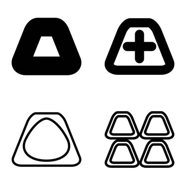 Soyut _ trapeze2 Düz Simge Seti Beyaz Arkaplanda İzole Edildi