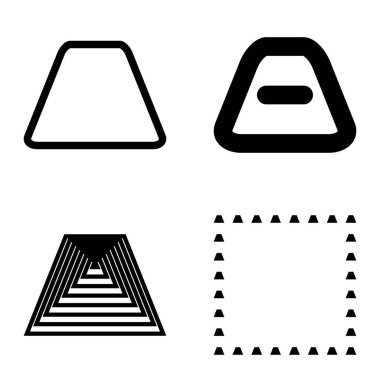 Soyut _ trapeze2 Düz Simge Seti Beyaz Arkaplanda İzole Edildi