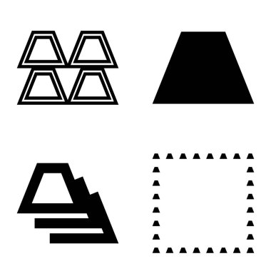 Soyut _ trapeze2 Düz Simge Seti Beyaz Arkaplanda İzole Edildi