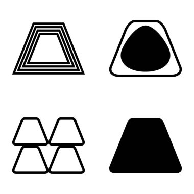 Soyut _ trapeze2 Düz Simge Seti Beyaz Arkaplanda İzole Edildi