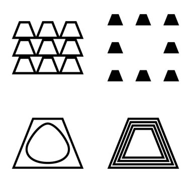 Soyut _ trapeze2 Düz Simge Seti Beyaz Arkaplanda İzole Edildi
