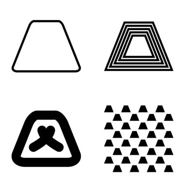 Soyut _ trapeze2 Düz Simge Seti Beyaz Arkaplanda İzole Edildi