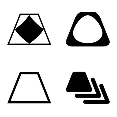 Soyut _ trapeze2 Düz Simge Seti Beyaz Arkaplanda İzole Edildi