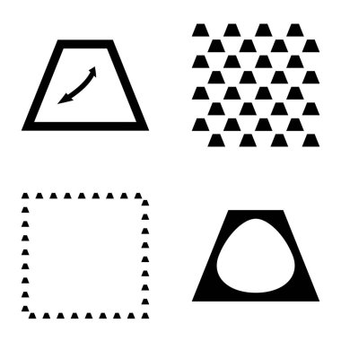 Soyut _ trapeze2 Düz Simge Seti Beyaz Arkaplanda İzole Edildi