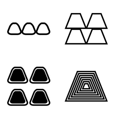 Soyut _ trapeze2 Düz Simge Seti Beyaz Arkaplanda İzole Edildi