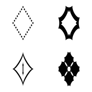 Rhombic _ star2 Düz Simge Seti Beyaz Arkaplanda İzole Edildi