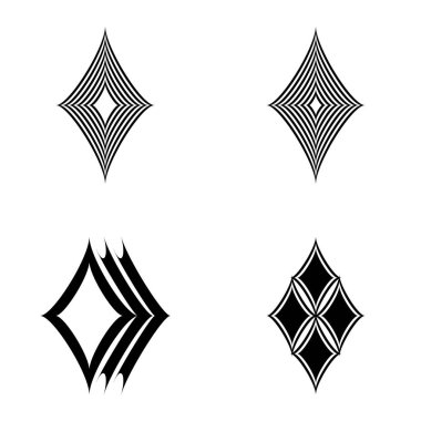 Rhombic _ star2 Düz Simge Seti Beyaz Arkaplanda İzole Edildi