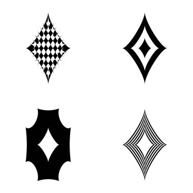 Rhombic _ star2 Düz Simge Seti Beyaz Arkaplanda İzole Edildi