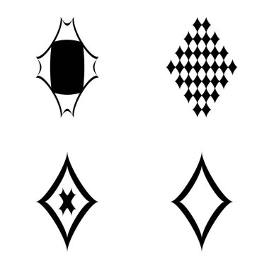 Rhombic _ star2 Düz Simge Seti Beyaz Arkaplanda İzole Edildi