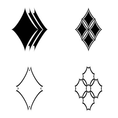 Rhombic _ star2 Düz Simge Seti Beyaz Arkaplanda İzole Edildi