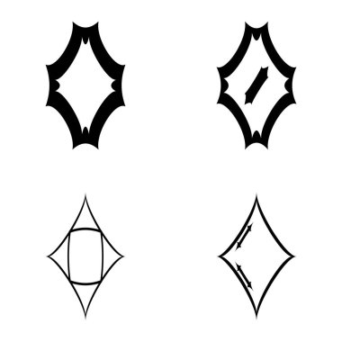 Rhombic _ star2 Düz Simge Seti Beyaz Arkaplanda İzole Edildi