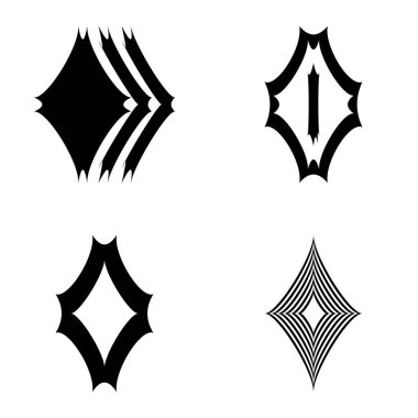 Rhombic _ star2 Düz Simge Seti Beyaz Arkaplanda İzole Edildi