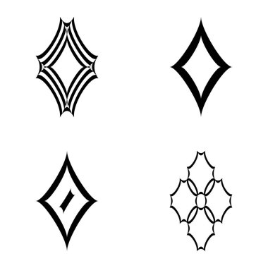 Rhombic _ star2 Düz Simge Seti Beyaz Arkaplanda İzole Edildi