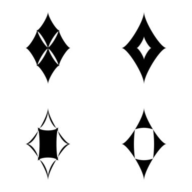 Rhombic _ star2 Düz Simge Seti Beyaz Arkaplanda İzole Edildi