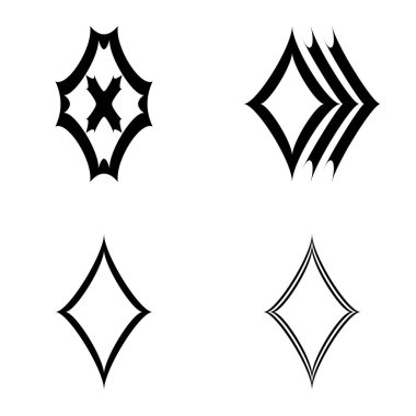 Rhombic _ star2 Düz Simge Seti Beyaz Arkaplanda İzole Edildi