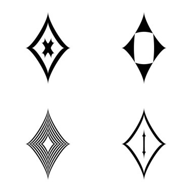 Rhombic _ star2 Düz Simge Seti Beyaz Arkaplanda İzole Edildi