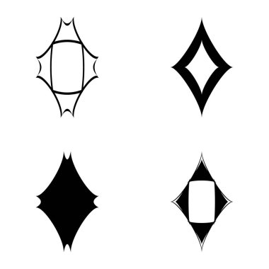 Rhombic _ star2 Düz Simge Seti Beyaz Arkaplanda İzole Edildi