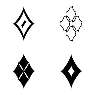 Rhombic _ star2 Düz Simge Seti Beyaz Arkaplanda İzole Edildi